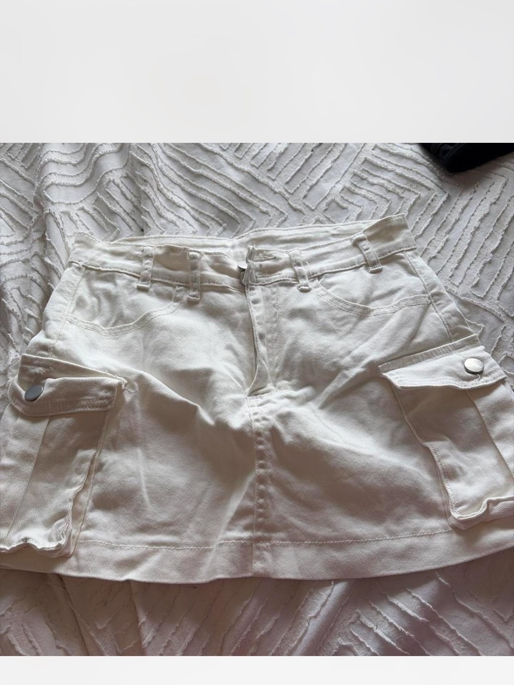 Amazon White Cargo Pocket Mini Skirt